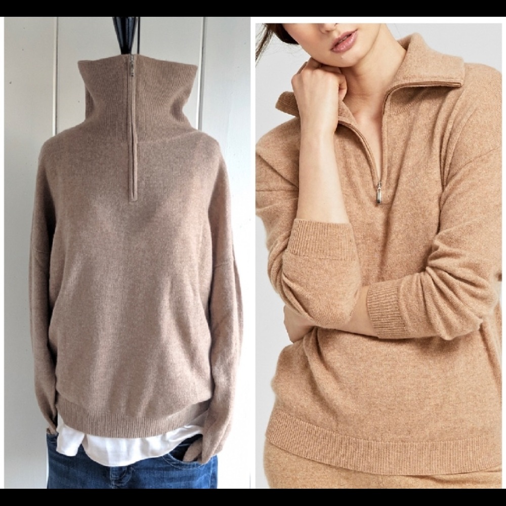 Cashmere Quarter Zip Sweater Large